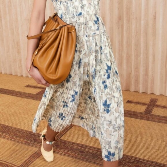 NWOT ULLA JOHNSON Amalthea Silk Midi Dress in Jasmine XS $795 - Picture 6 of 11